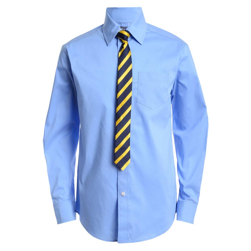 IZOD قميص رسمي طويل الأكمام للأولاد من إيزود مع ربطة عنق، عرض المحيط، 12 - Image 1